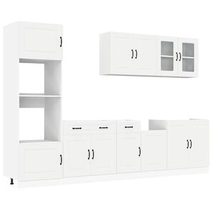vidaXL Mueble de cocina Kalmar blanco 7 piezas madera contrachapada