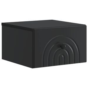 vidaXL Mesita de Noche de Pared con caj&oacute;n Negro 33 x 34,5 x 20 cm