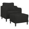 vidaXL Sill&oacute;n con taburete tela negro 60 cm