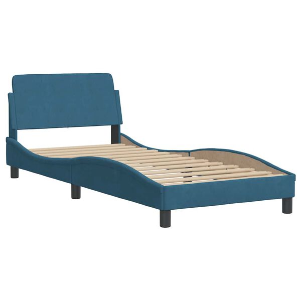 vidaXL Estructura de cama sin colch&oacute;n terciopelo azul 90x200 cm