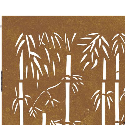 vidaXL Puerta de jardín acero corten diseño bambú 105x180 cm