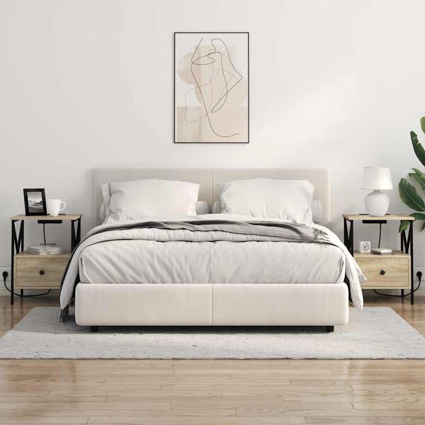 vidaXL Armario de Noche 2 pcs Roble Sonoma 41,5 x 40,5 x 55 cm