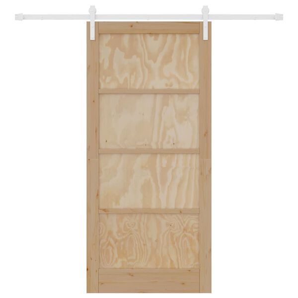 vidaXL Puerta Corredera Marr&oacute;n 93 x 202 cm Madera de pino macizo