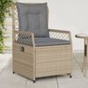 vidaXL Sillones reclinables de jardín 2 uds ratán sintético beige