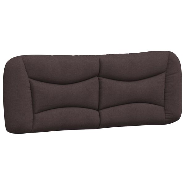 vidaXL Cabecero de cama acolchado Hvar tela marr&oacute;n oscuro 120 cm