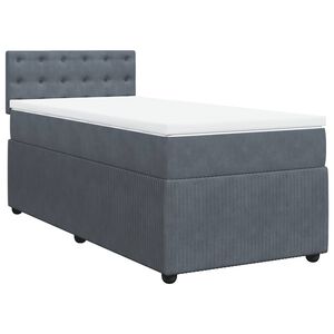 vidaXL Cama box spring con colch&oacute;n terciopelo gris oscuro 80x200 cm