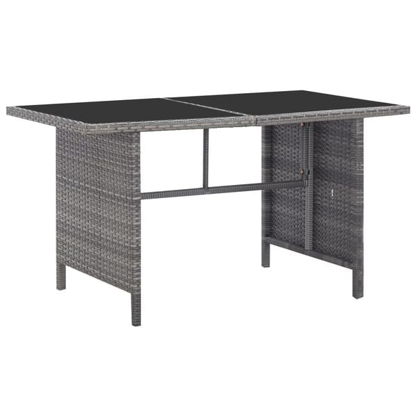 vidaXL Set de comedor de jardín 5 pzas y cojines ratán sintético gris