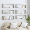 vidaXL Estante de pared 6 uds contrachapado gris hormig&oacute;n 80x15x26,5cm