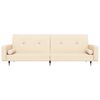vidaXL Sof&aacute; cama de 2 plazas con reposapi&eacute;s terciopelo color crema