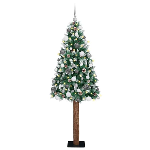 vidaXL &Aacute;rbol de Navidad Delgado con 300 LED con soporte Verde 210 cm