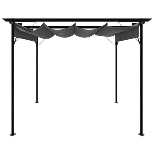 vidaXL Pérgola con tejado retráctil acero gris antracita 3x3m 180 g/m²