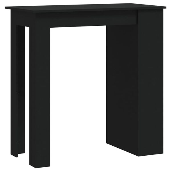 vidaXL Mesa bar estante almacenaje contrachapada negro 102x50x103,5 cm