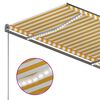 vidaXL Toldo autom&aacute;tico LED sensor de viento amarillo blanco 300x250cm