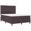 vidaXL Cama tipo Box Spring Marr&oacute;n Oscuro 140 x 200 cm tela