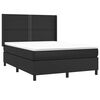 vidaXL Cama box spring con colch&oacute;n cuero sint&eacute;tico negro 140x190 cm