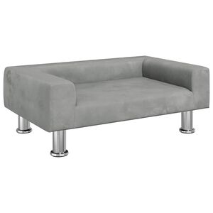 vidaXL Cama para perros de terciopelo gris claro 70x45x26,5 cm