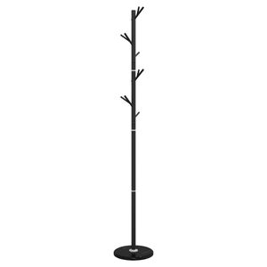 vidaXL Perchero de hierro con recubrimiento en polvo negro 175 cm
