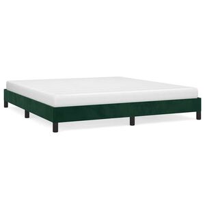 vidaXL Estructura cama sin colch&oacute;n terciopelo verde oscuro 160x200 cm
