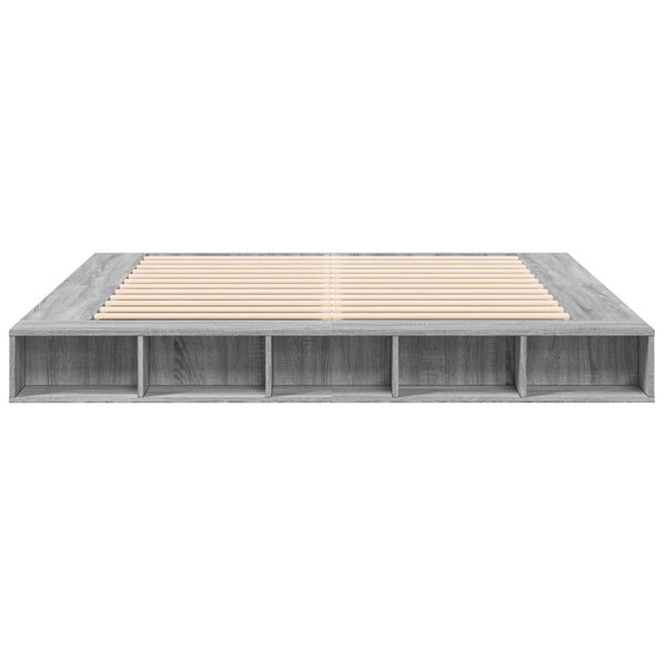 vidaXL Estructura de cama madera de ingeniería gris Sonoma 180x200 cm