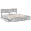 vidaXL Estructura de cama con cabecera Gris Concreto 200 x 200 cm