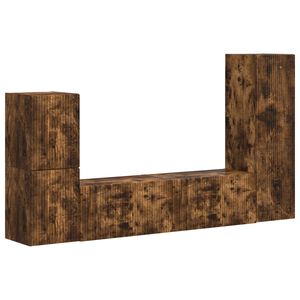 vidaXL Conjunto de mueble de TV 4 pcs Roble ahumado