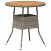 vidaXL mesa de cena con almacenamiento Gris y Acacia 70 x 70 x 73 cm