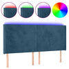 vidaXL Cabecero con LED de terciopelo azul oscuro 203x16x118/128 cm