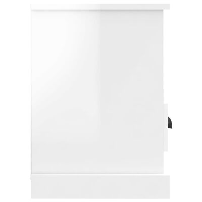 vidaXL Mueble de TV madera contrachapada blanco brillo 80x35x50 cm
