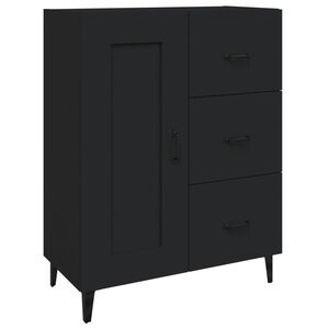 vidaXL Aparador de madera contrachapada negro 69,5x34x90 cm