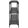 vidaXL Mesa consola con superficie de vidrio negro acero 158,5x30x81cm