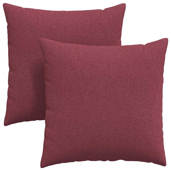 vidaXL Cojines de sofá 2 pcs Rojo vino 60 x 60 cm tela