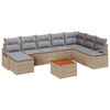 vidaXL Conjunto de sof&aacute;s de jard&iacute;n 9 uds. Beige y Gris Claro