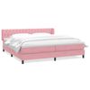 vidaXL Cama box spring con colchones terciopelo rosa 180x210 cm