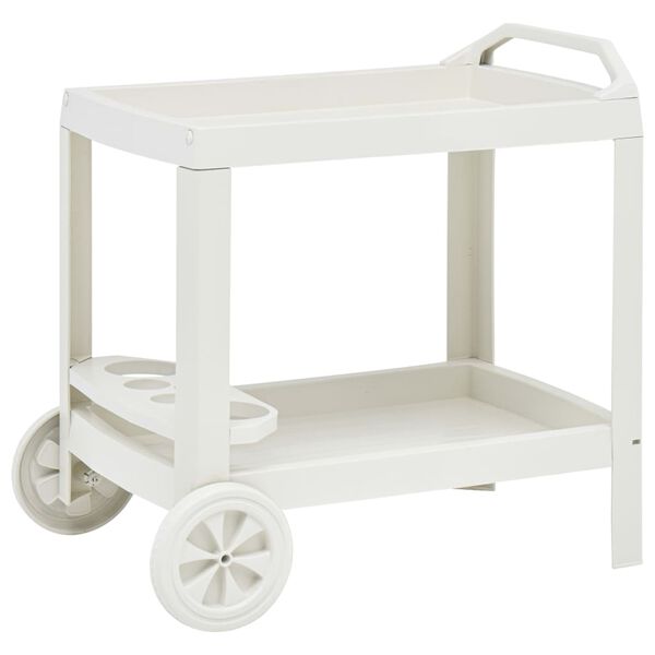 vidaXL Carrito de bebidas plástico blanco 69x53x72 cm
