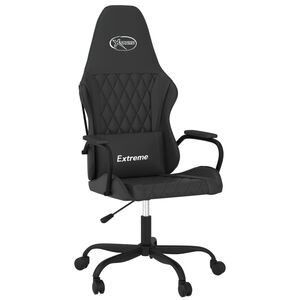 vidaXL Silla gaming cuero sint&eacute;tico negro