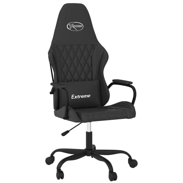 vidaXL Silla gaming cuero sint&eacute;tico negro