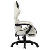 vidaXL Silla gaming con reposapiés cuero sintético negro y blanco