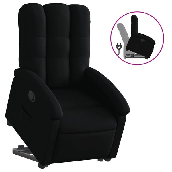 vidaXL Sillón reclinable elevable tela negro