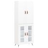 vidaXL Aparador alto madera contrachapada blanco 69,5x34x180 cm