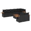 vidaXL Set de sof&aacute;s de jard&iacute;n 8 piezas y cojines rat&aacute;n sint&eacute;tico negro