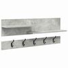 vidaXL Perchero de pared con estante Gris Concreto 90 x 15 x 36 cm