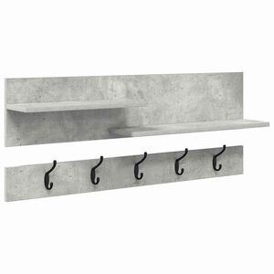 vidaXL Perchero de pared con estante Gris Concreto 90 x 15 x 36 cm