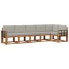 vidaXL Conjunto de sof&aacute;s de exterior 6 uds. Natural y Gris Claro