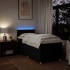 vidaXL Cama box spring con colchón tela negro 90x200 cm