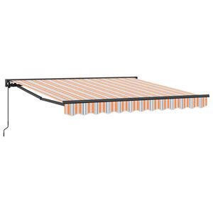 vidaXL Toldo Retr&aacute;ctil Azul y Naranja 300 x 250 cm Poli&eacute;ster y metal