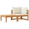vidaXL Set muebles de jard&iacute;n 2 pzas cojines crema madera de acacia