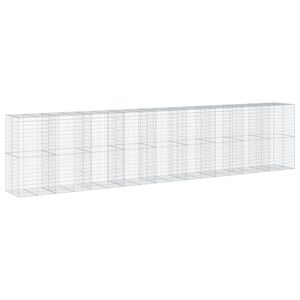 vidaXL Cesta de gaviones con cubierta hierro galvanizado 900x100x200cm