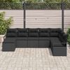 vidaXL Conjunto de sof&aacute; de jard&iacute;n 8 pcs Negro Polirat&aacute;n