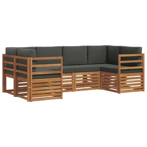 vidaXL Conjunto de Sof&aacute; Seccional con coj&iacute;n 6 pcs Natural y Antracita