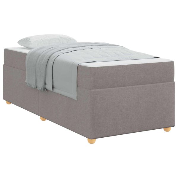 vidaXL Estructura de cama con colch&oacute;n Taup&eacute; 100 x 200 cm tela